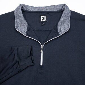 FootJoy 1/4 Zip Golf Jacket Men's Large Performance Wicking Stretch Solid Black